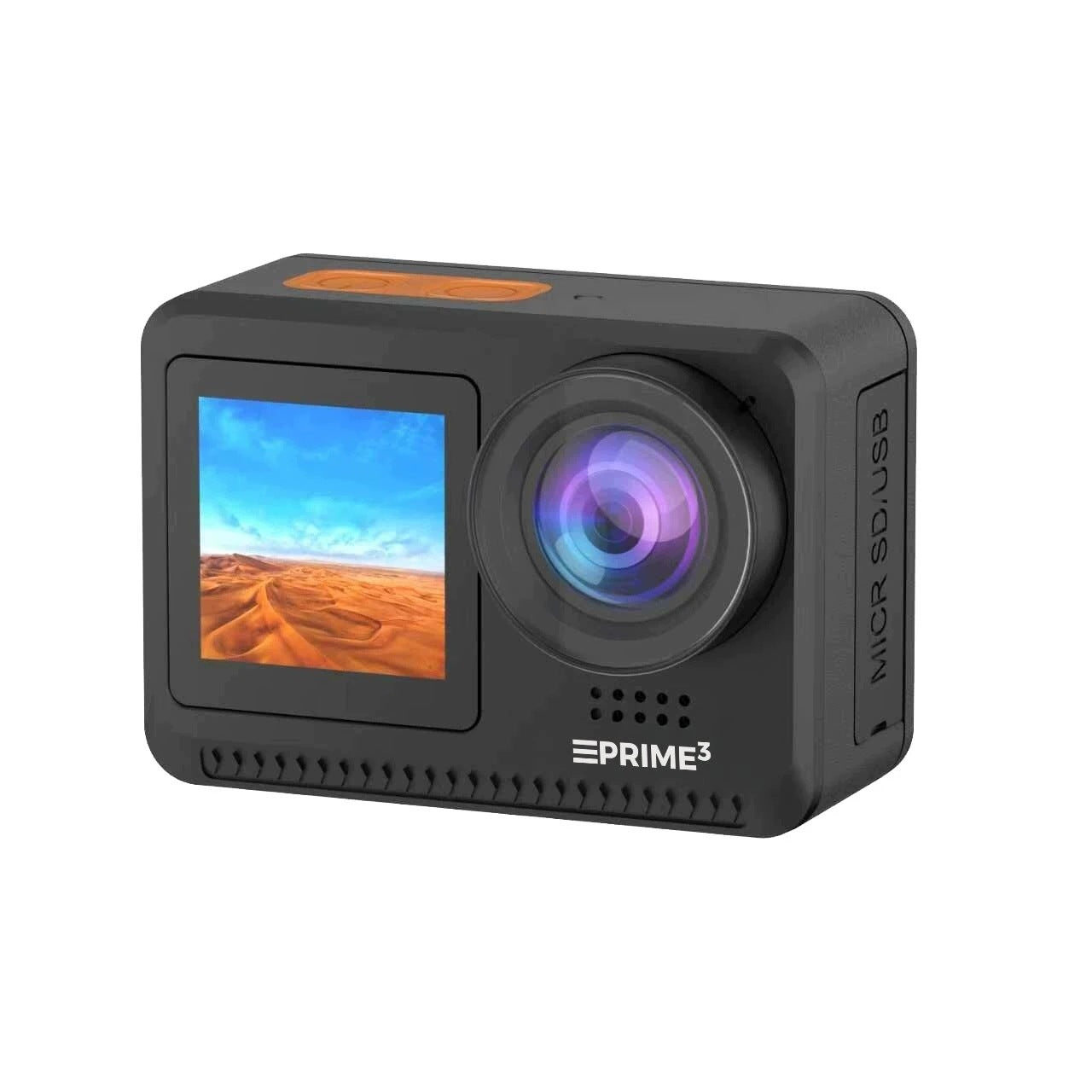 Sports Camera 4K 16MP Underwater 5m TWO SCREENS HOLDERS ACCESSORIES PRIME3 Packaging status original