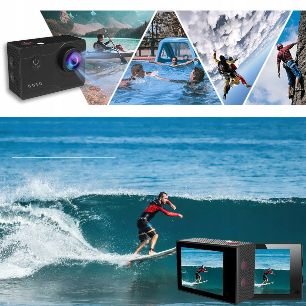 Sports Camera 4K 20MP WiFi Waterproof 40m Remote Control 2x LCD Battery EAN (GTIN) 5906546553978