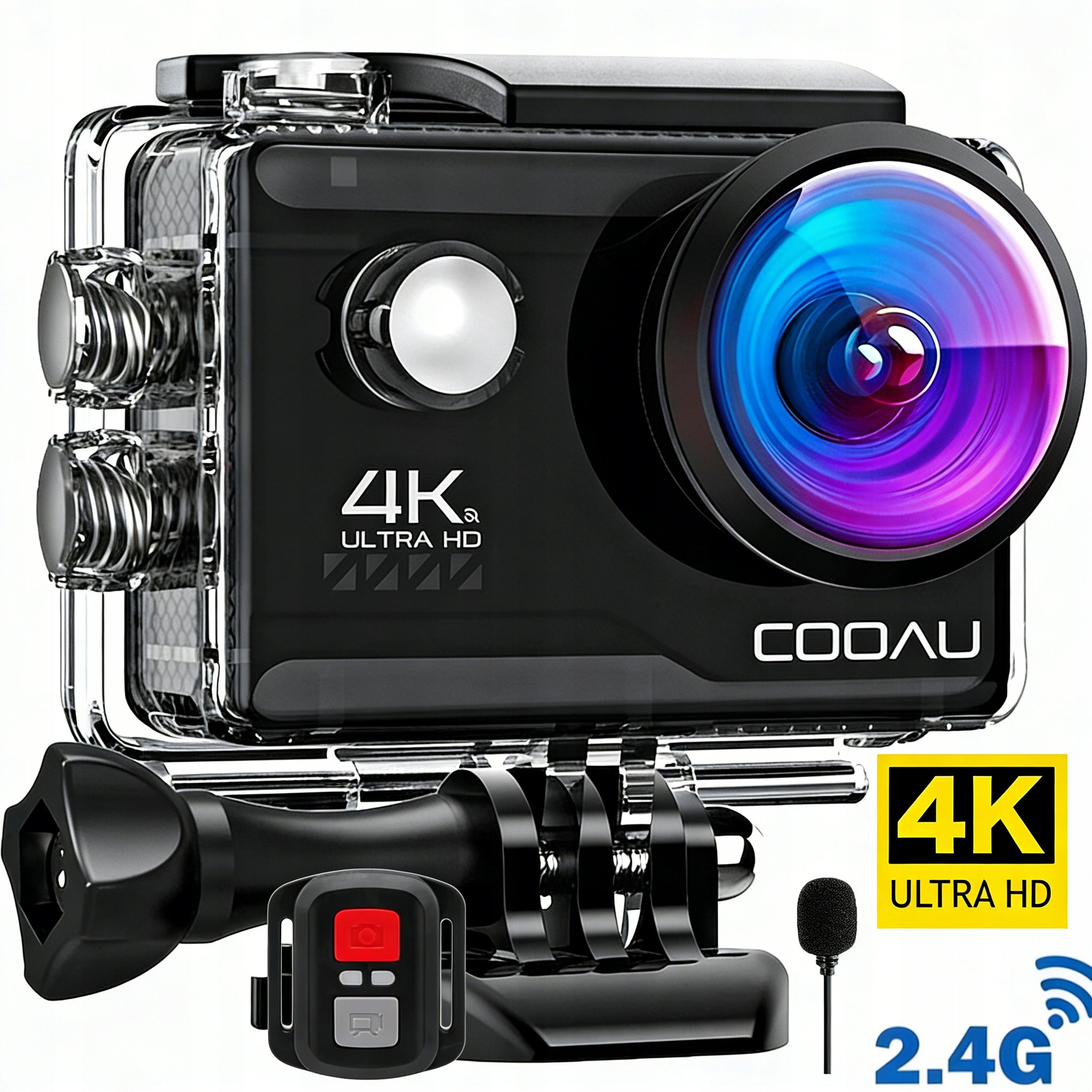 Sports Camera 4K 60FPS 20MP Underwater Camera 40m Sports Camera 2.0" LCD