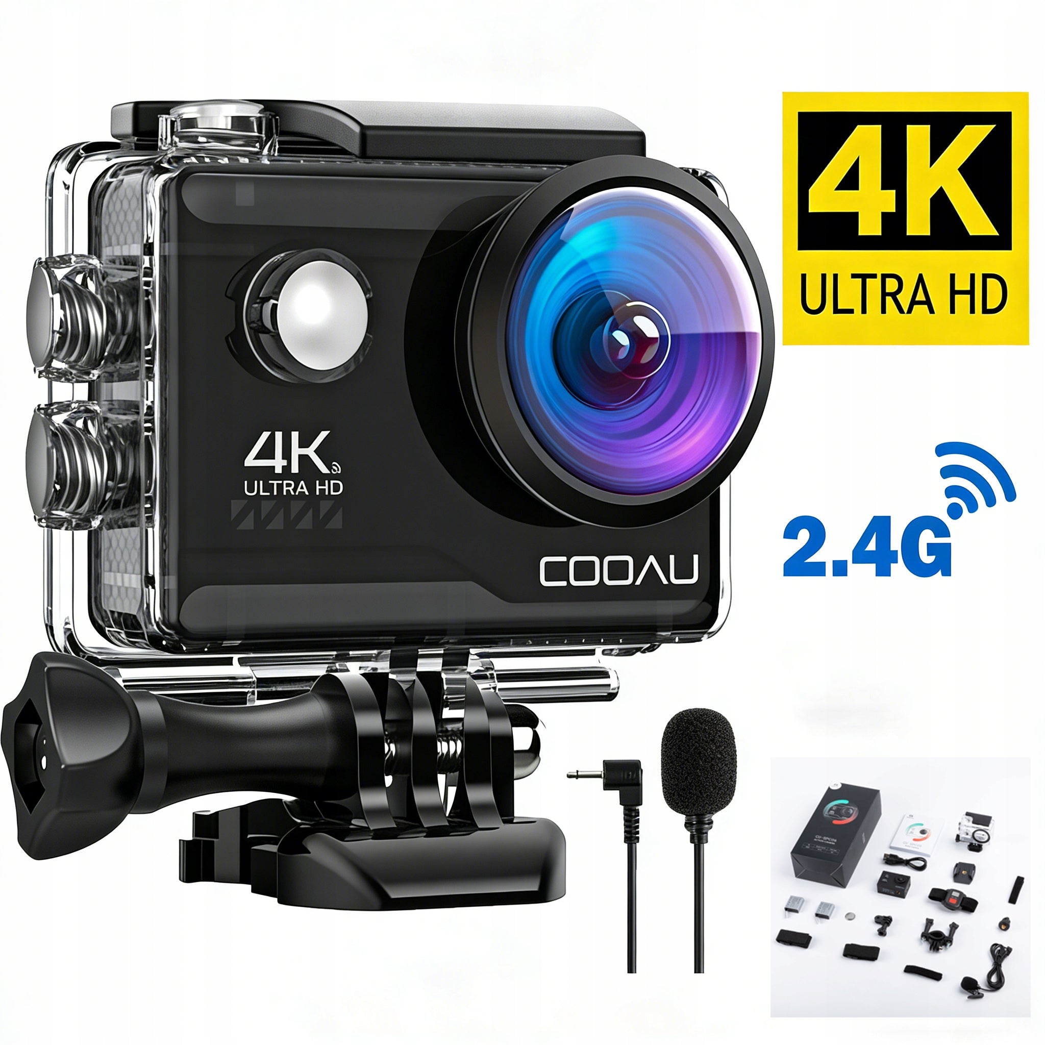 Sports Camera 4K 60FPS 20MP Waterproof EIS Camera 170°