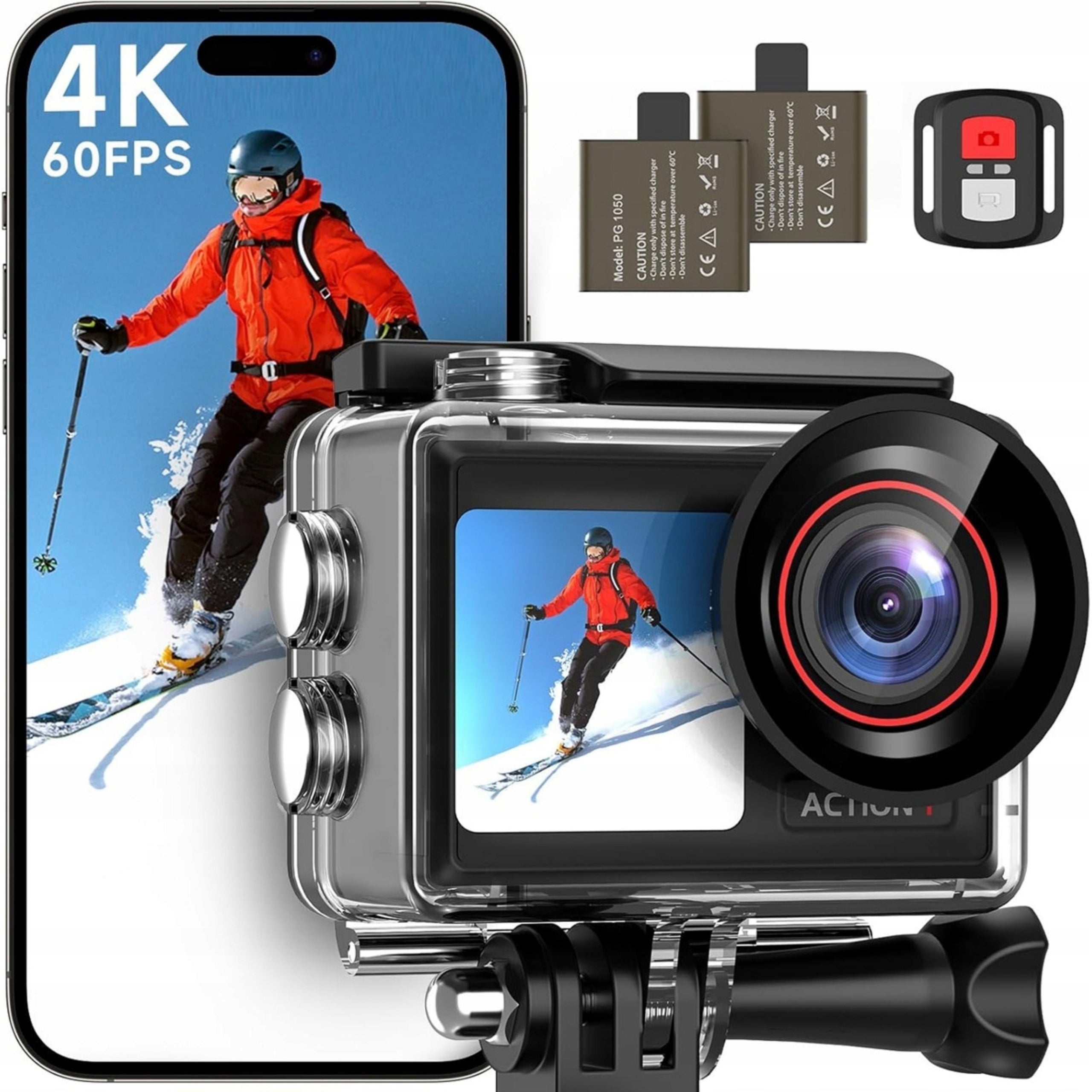 Sports Camera 4K 60FPS ODDV Waterproof Underwater 64GB Card