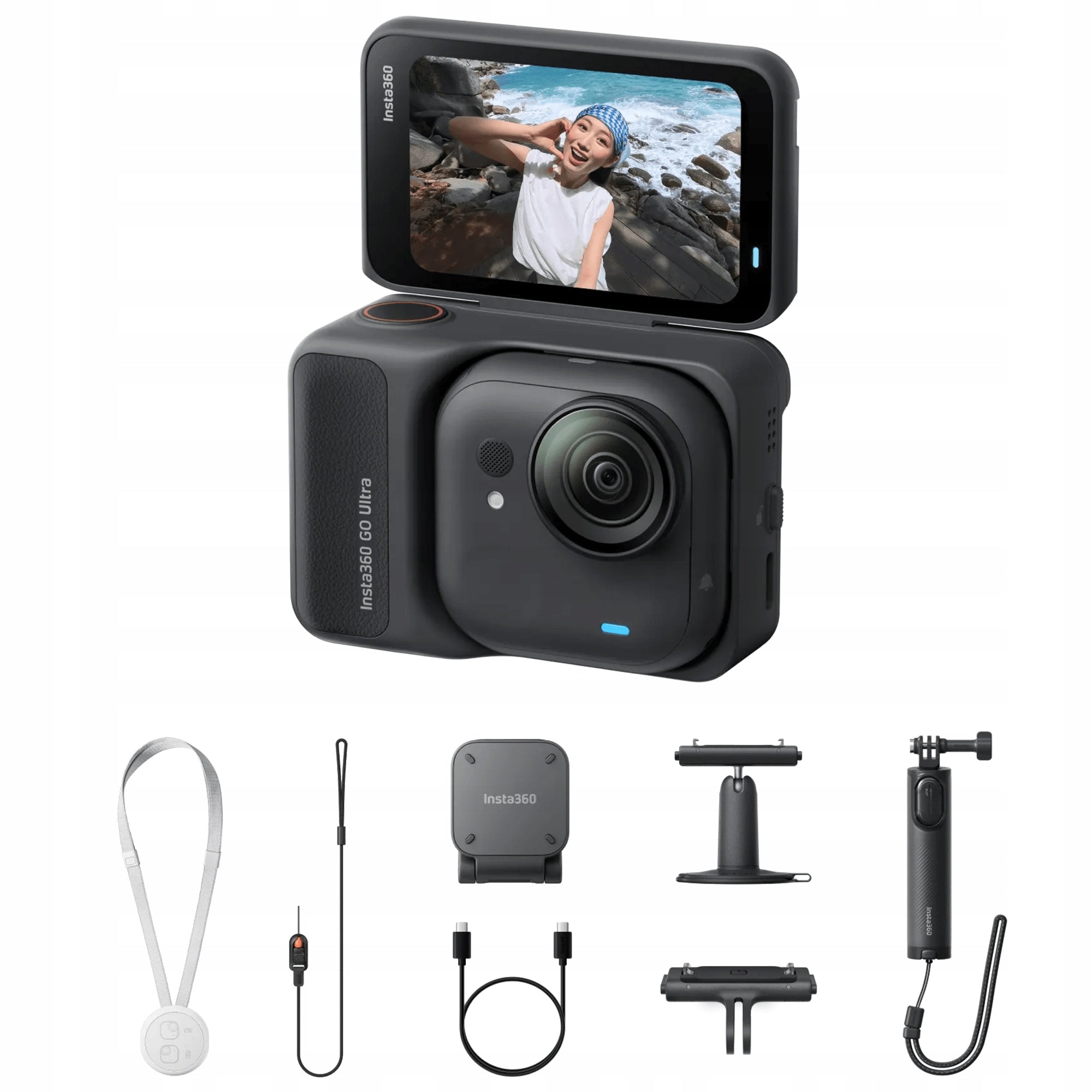 Sports Camera 4K Insta360 Go Ultra Set Creator Video 4K 60FPS Black