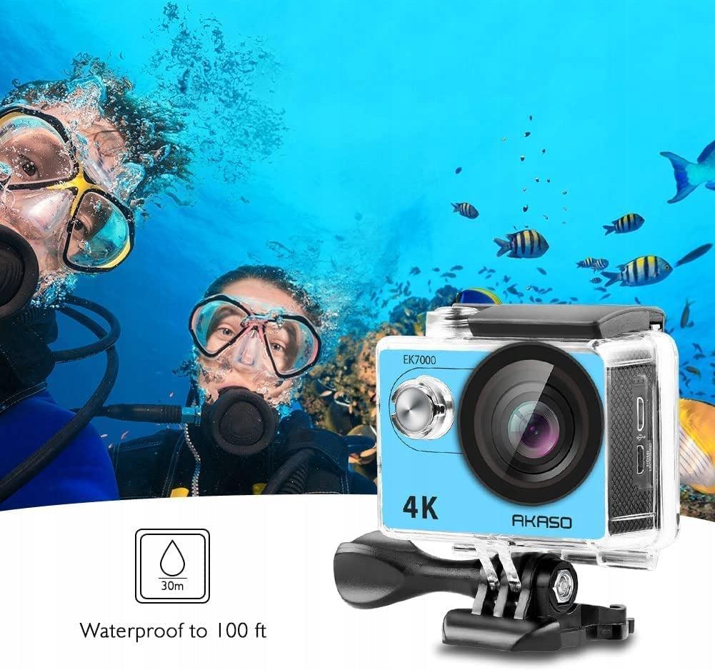 Sports Camera Akaso EK7000 4K 30FPS 170° 20MP WiFi Waterproof Blue Manufacturer code Action Cam EK7000 4K30FPS
