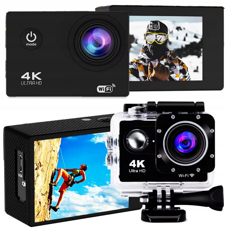 Sports Camera ULTRA HD 4K WIFI PRO X ActionCamera HANDLES WATERPROOF 30M