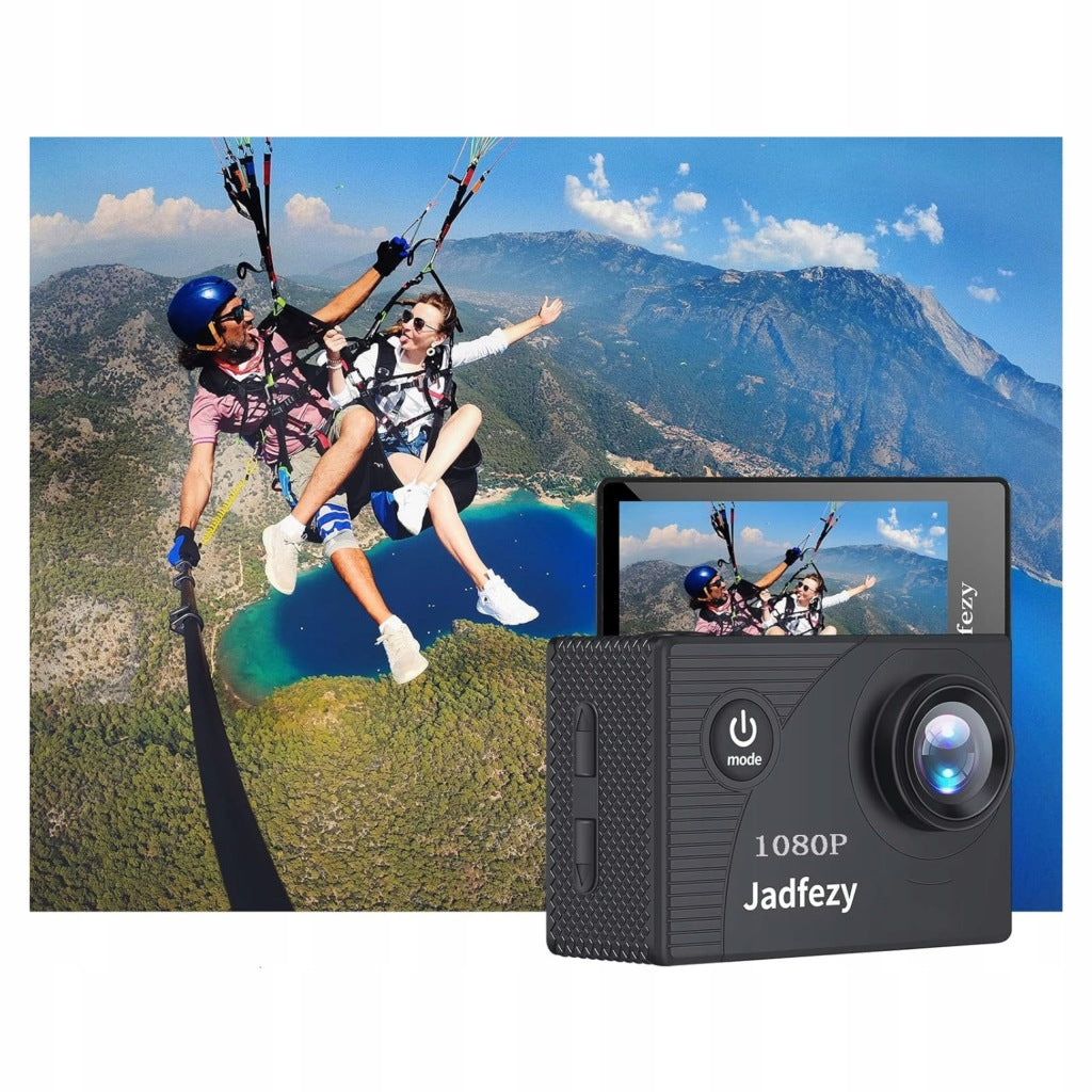 Sports Camera Waterproof Full HD Jadfezy 2x Rechargeable Accessories Set Brand no brand