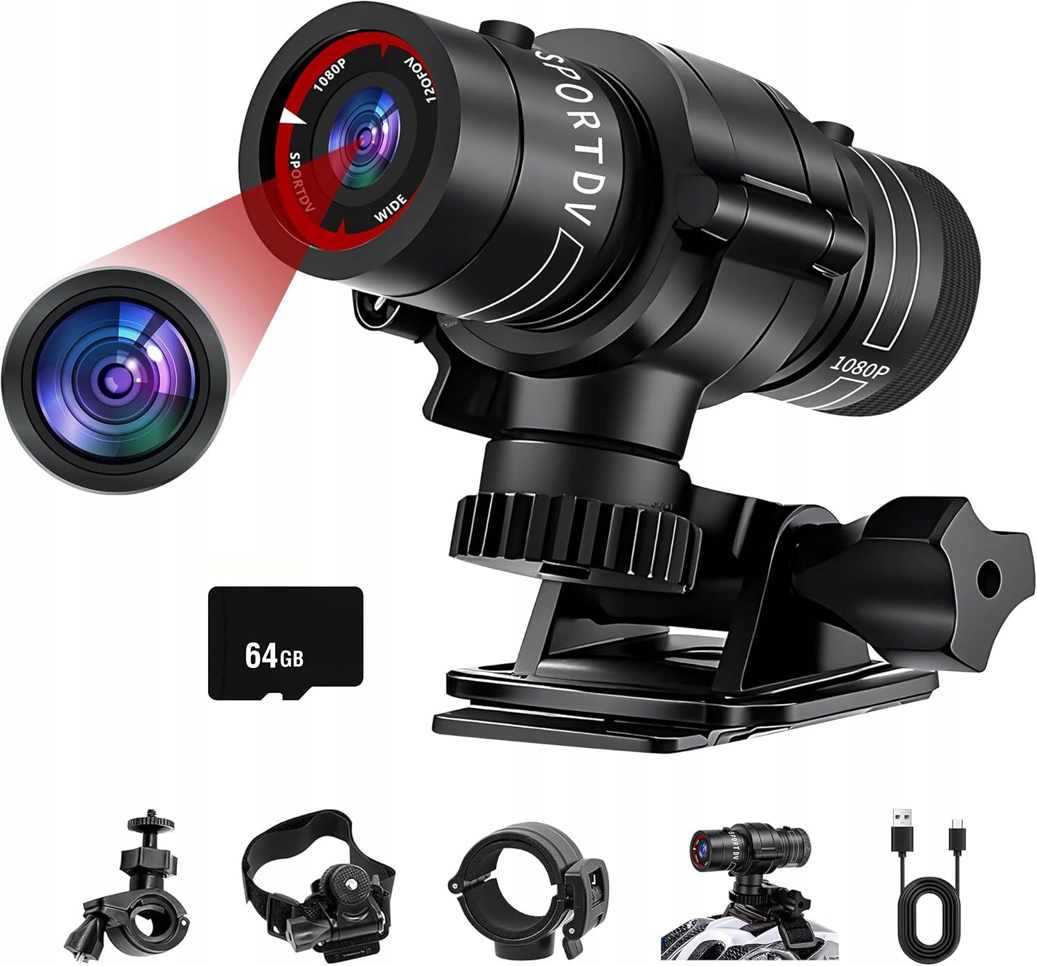 Sports Camera Waterproof Motorcycle Camera - 120° Bike Brand no brand