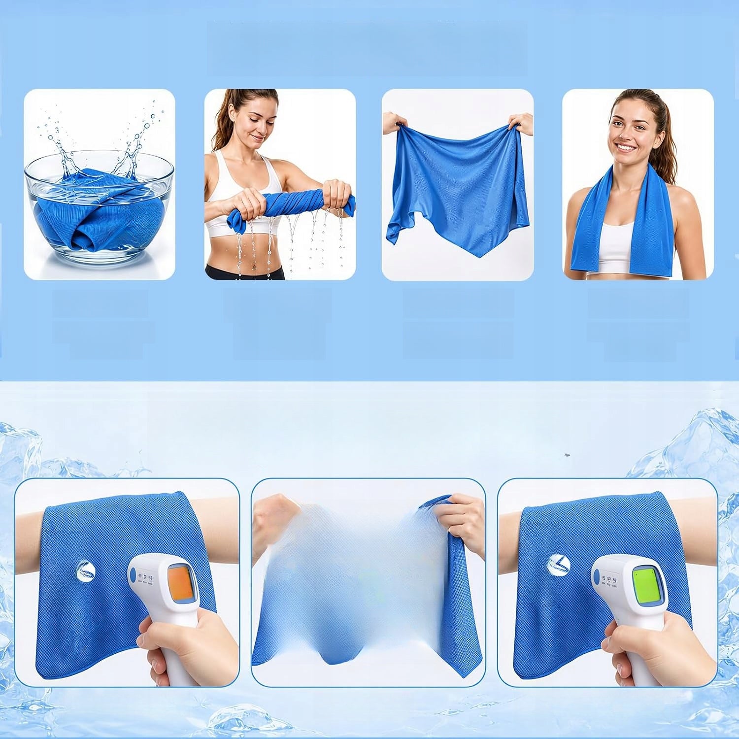 Sports Cooling Towel For Gym Training Yoga Exercise Bike 120cm Brand no brand
