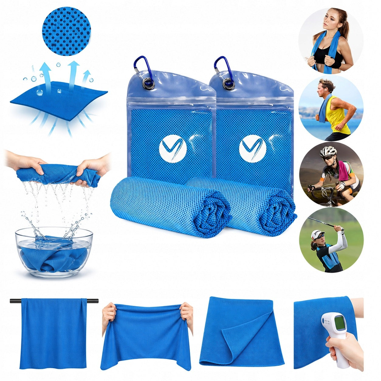 Sports Cooling Towel For Gym Training Yoga Exercise Bike 120cm Product width 30 cm