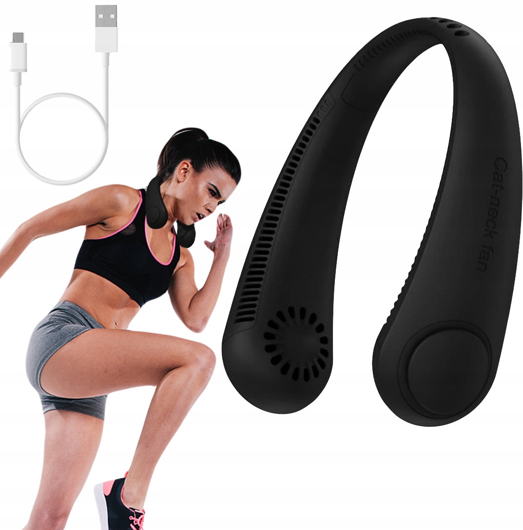Sports Fan 2400mAh Windmill Portable Neck 5W Black 10h Work
