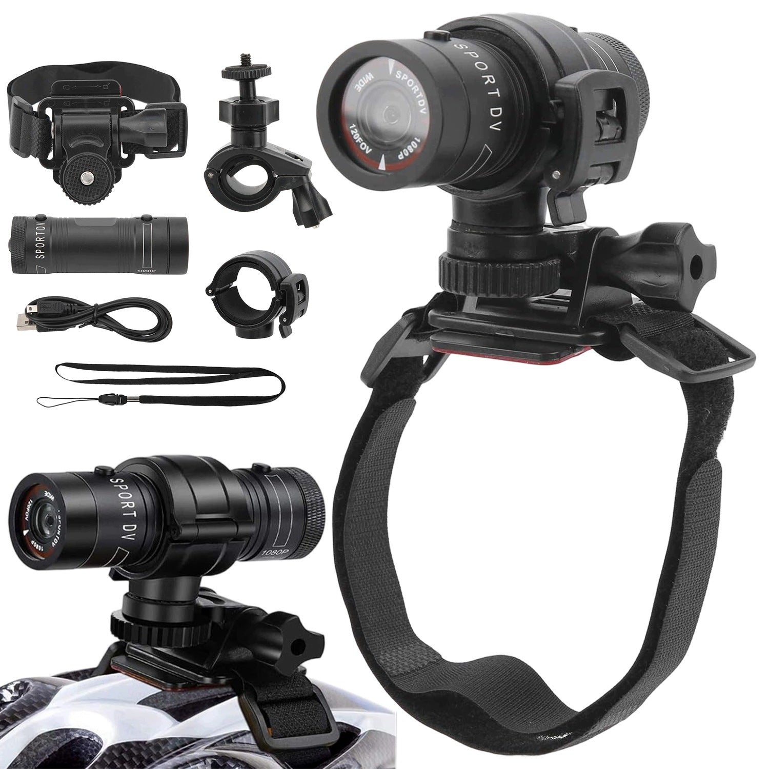 Sports Helmet Camera BEDEE 1080p 120° Waterproof With Handles 8,8cm