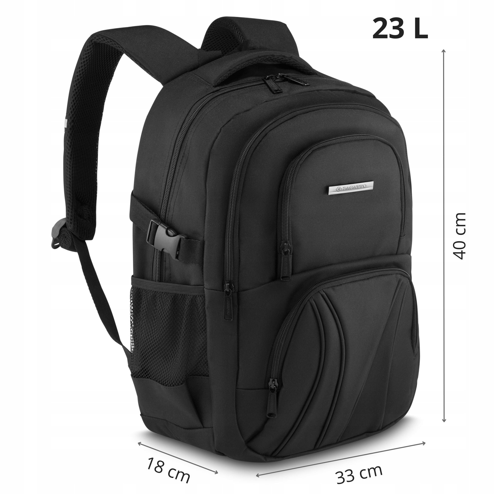 Sports Large Backpack Men's Black School Laptop Space Up to 16" ZAGATTO Manufacturer code ZG868