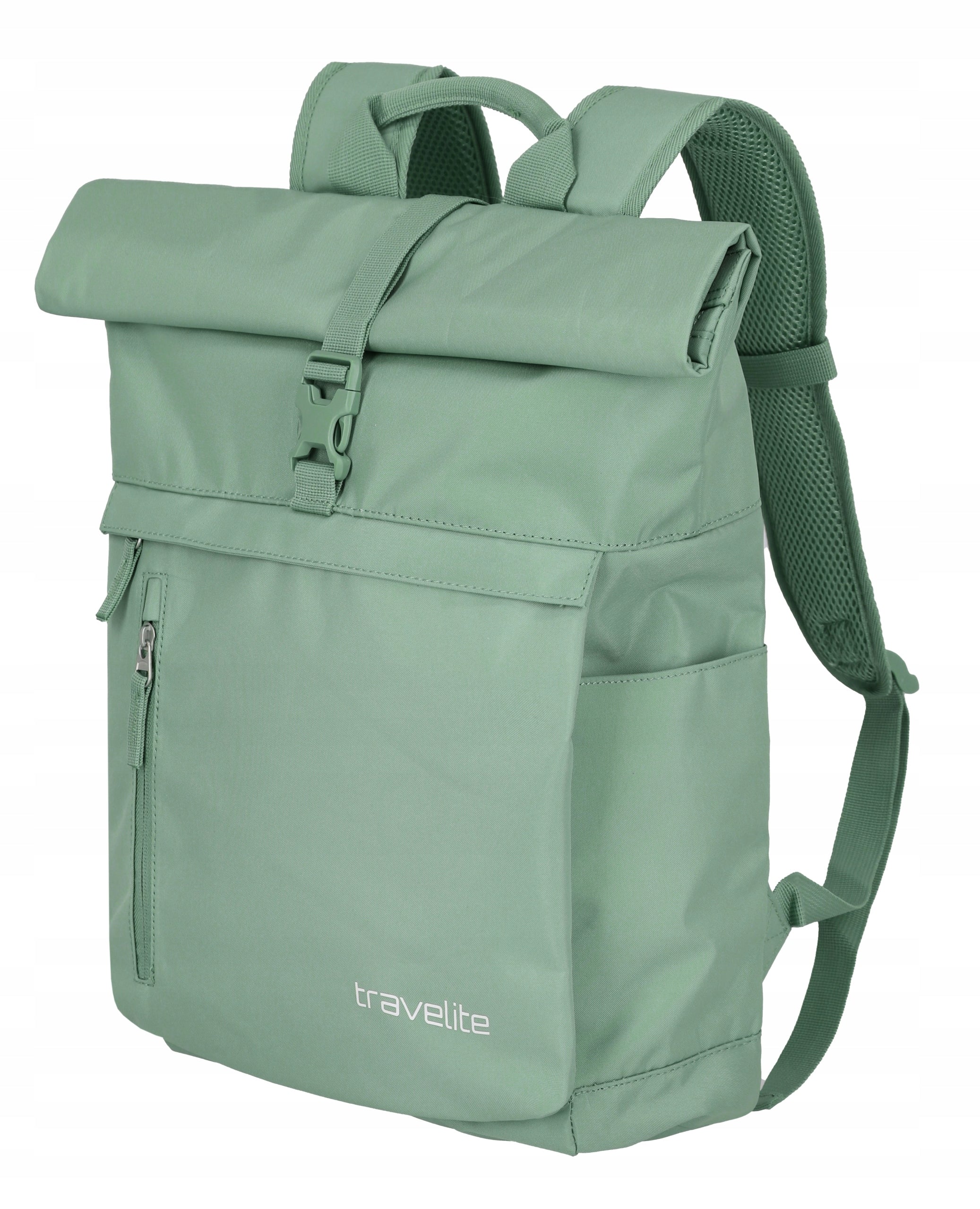 Sports Travel Backpack Travelite Basics Rolled for Laptop 35L Green
