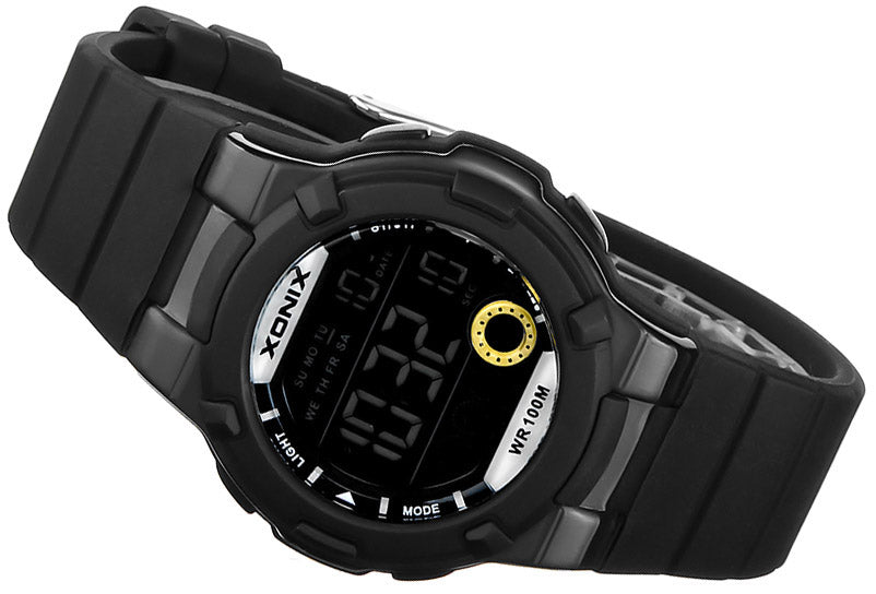 Sports Watch Black For Girls Stopwatch Timer Waterproof Silicone