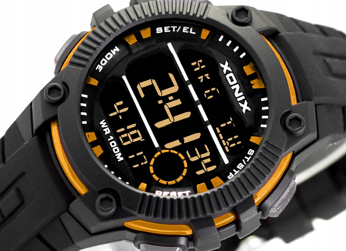 Sports Watch Black Men's Alarm For Runners Waterproof Stopwatch Additional features nickel-free