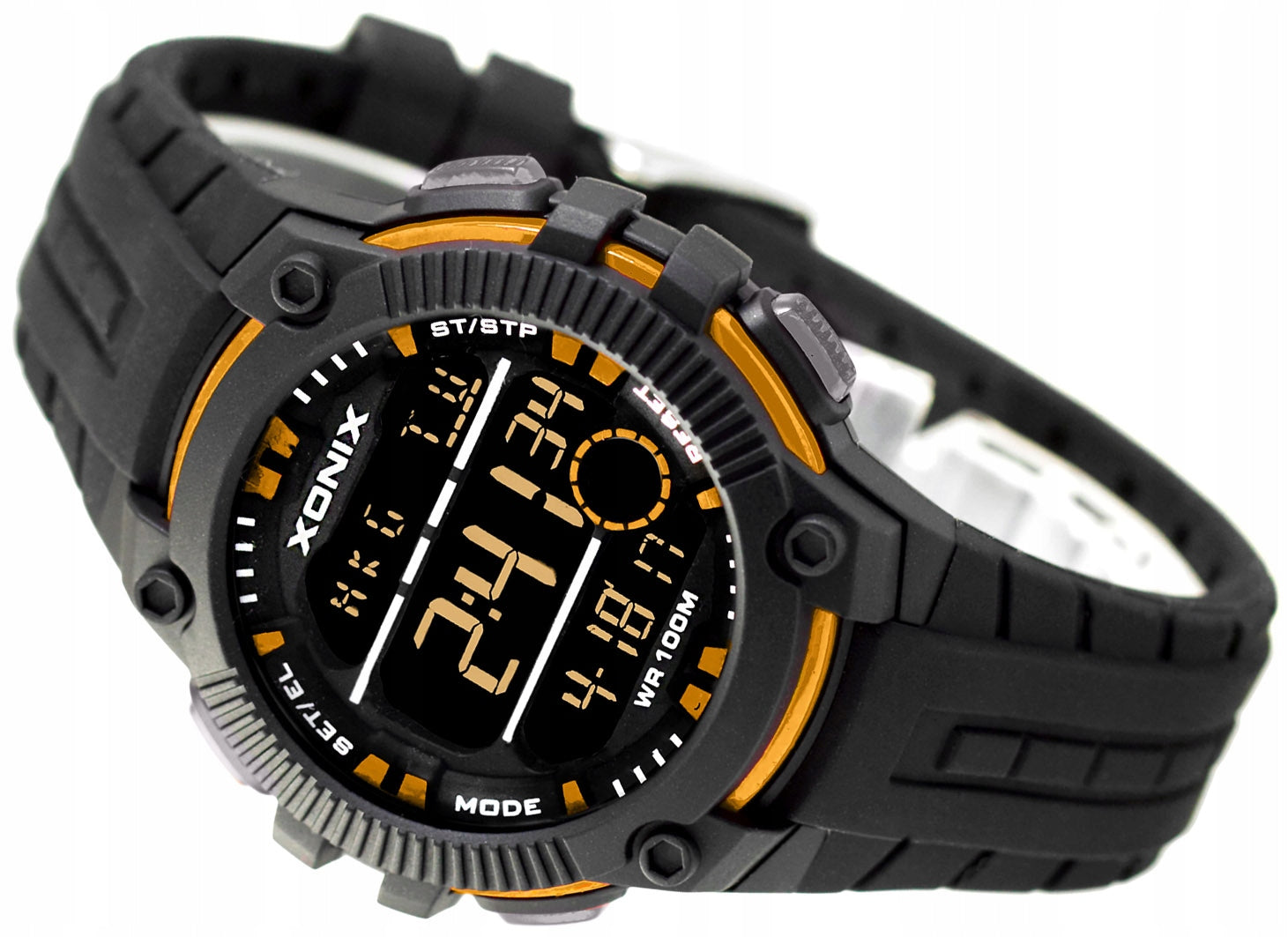 Sports Watch Black Men's Alarm For Runners Waterproof Stopwatch