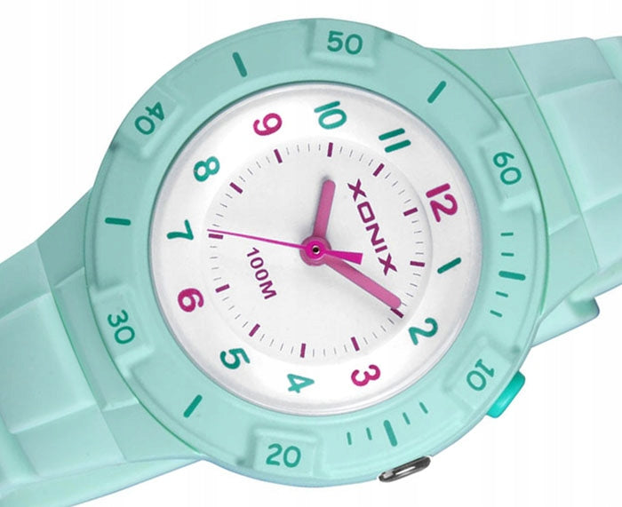 Sports Watch Green Children's Lightweight Analog Anti-Allergic Water Resistance