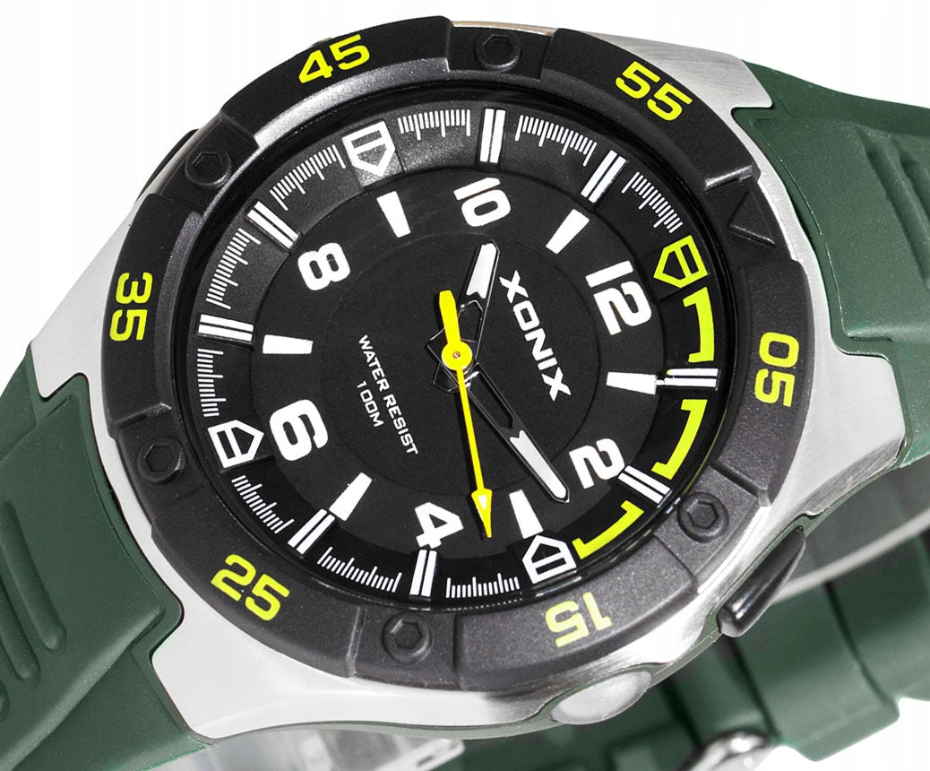 Sports Watch Green Men's Analog Cheap Waterproof Flashlight Additional features nickel-free