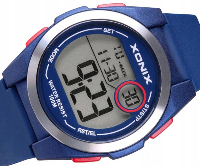 Sports Watch Navy Blue Unisex Digital Swimming Waterproof Timer Additional features nickel-free