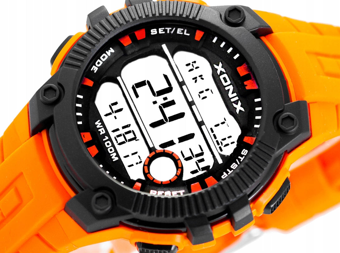 Sports Watch Orange Men's Swimming Anti-Allergic Timer Water Resistant Additional features nickel-free