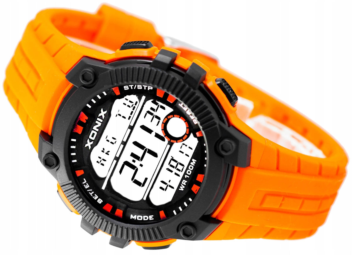 Sports Watch Orange Men's Swimming Anti-Allergic Timer Water Resistant
