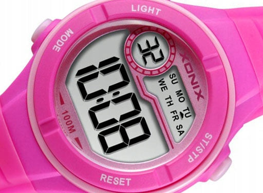 Sports Watch Pink Children's Waterproof Timer Electronic Lightweight Additional features nickel-free