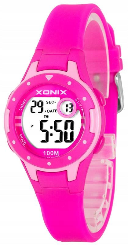 Sports Watch Pink For Girls Waterproof Silicone Strap Antia Brand Xonix