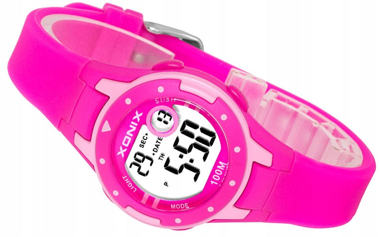 Sports Watch Pink For Girls Waterproof Silicone Strap Antia