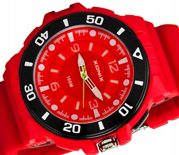Sports Watch Red Men's Anti-Allergic Cheap Backlight Water Resistance