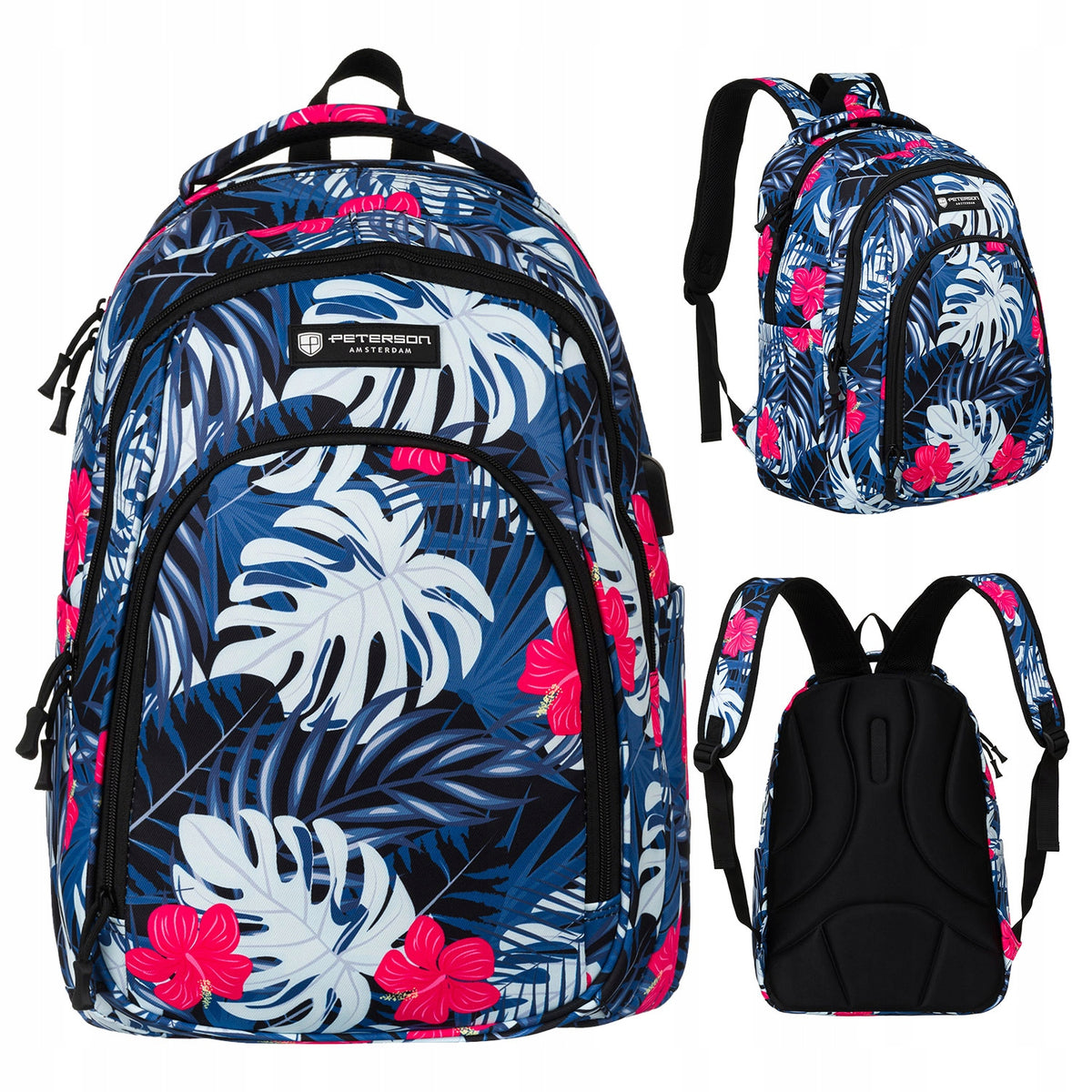 Sports backpack school two-chamber satchel with USB for school PETERSON Packaging status original