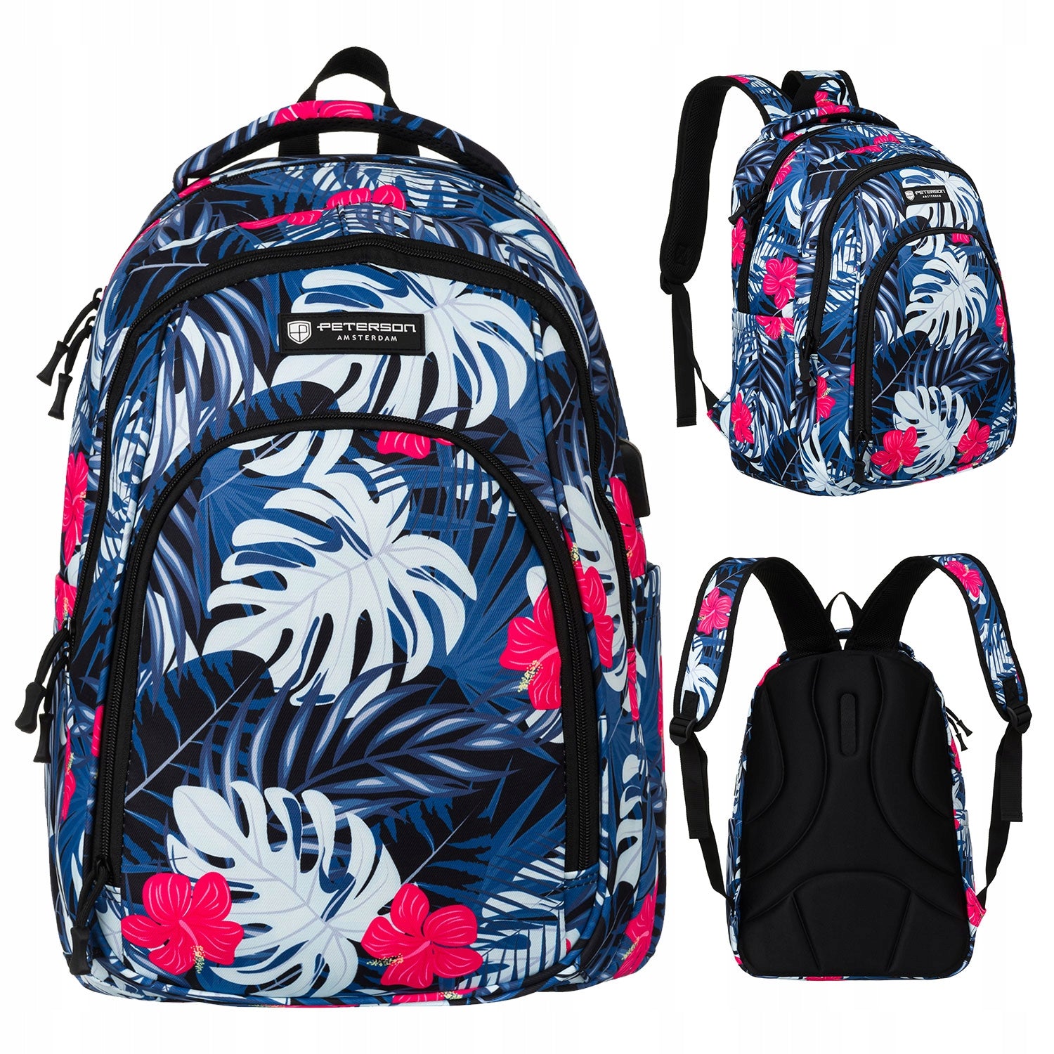 Sports backpack school two-chamber satchel with USB for school PETERSON Packaging status original
