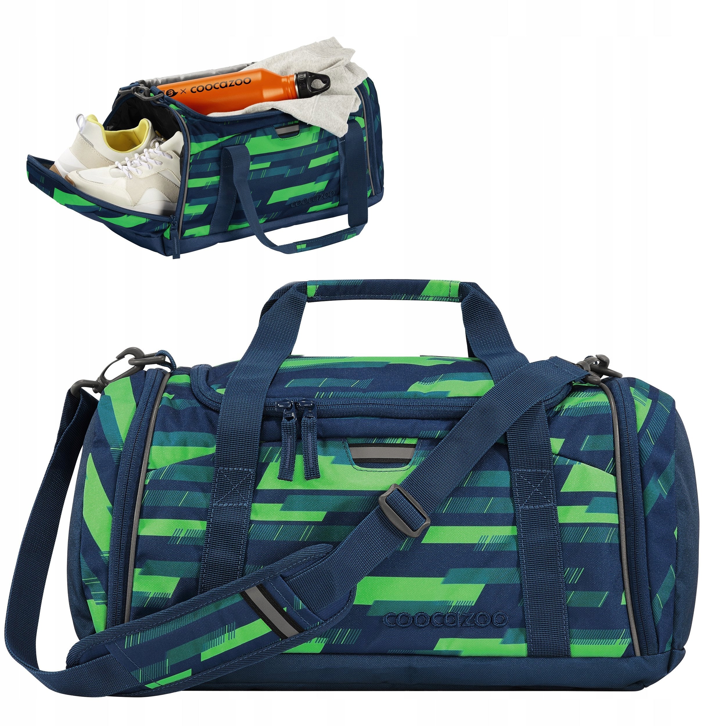 Sports bag COOCAZOO 20L for school pool 42x20x21cm Lime Stripe