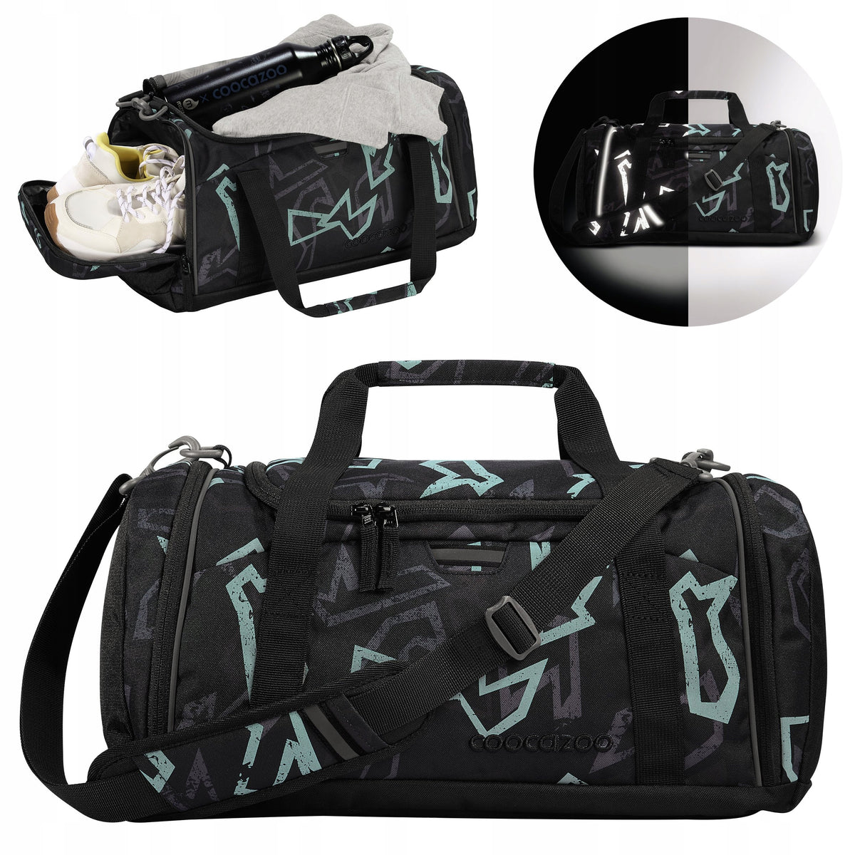 Sports bag COOCAZOO 20L for school pool 42x20x21cm Reflective Graffiti