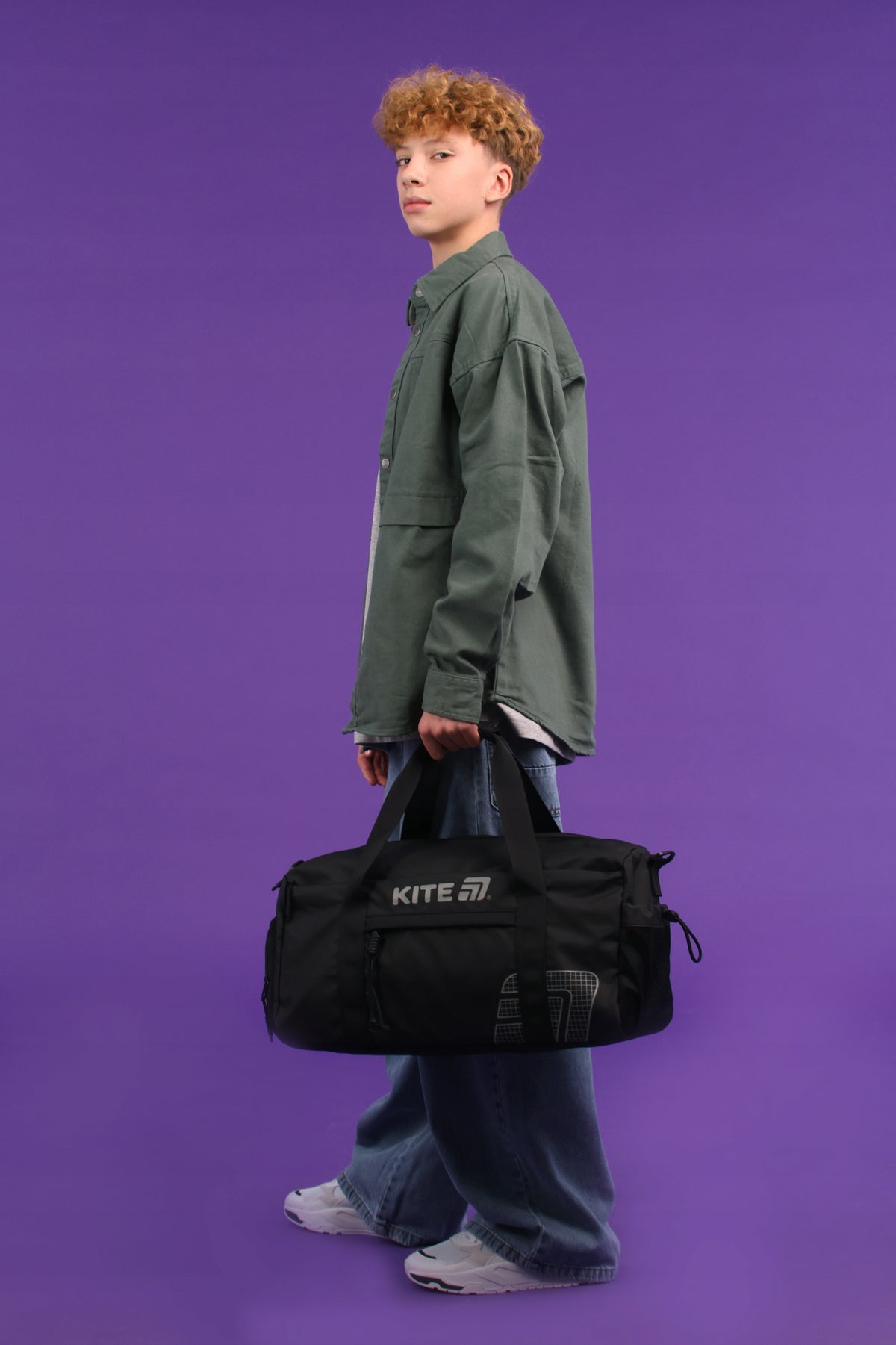 Sports bag black for teenager with shoe pocket for gym KITE Packaging status original
