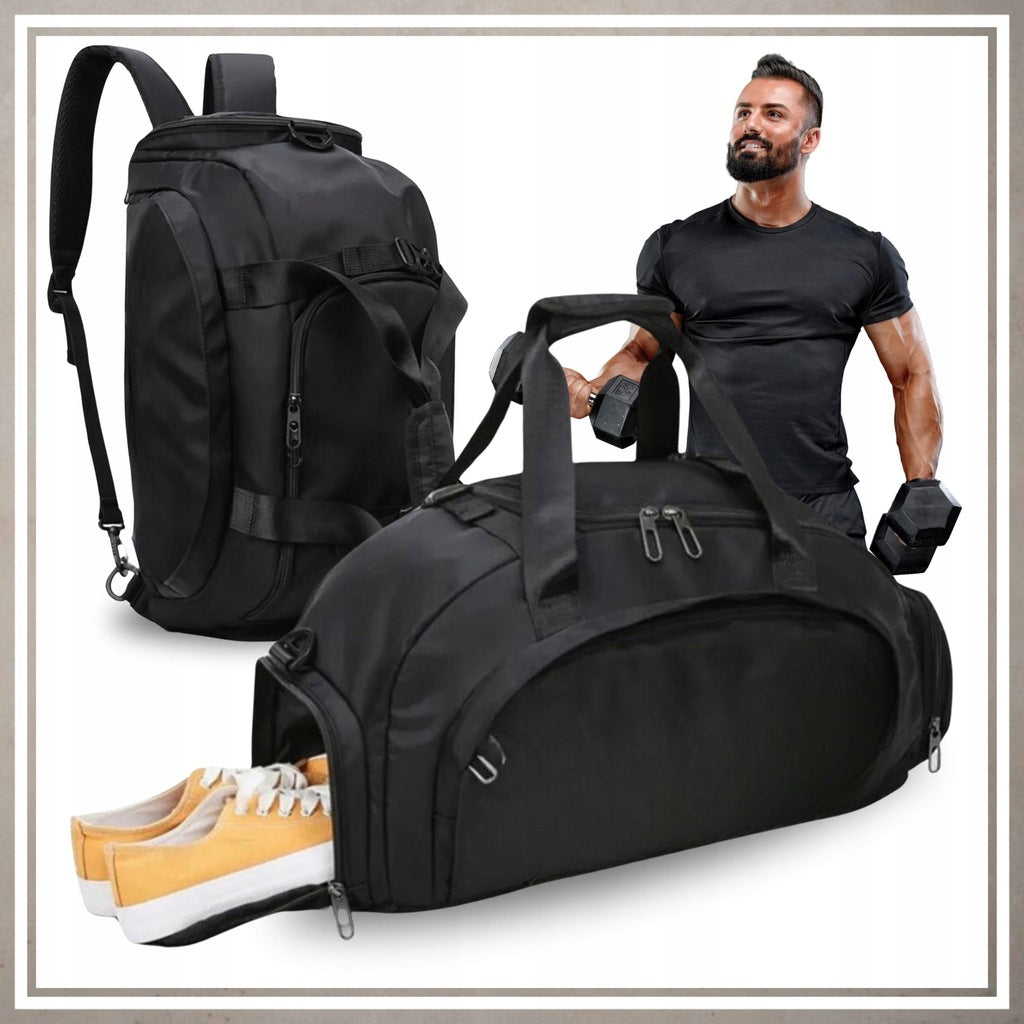 Sports bag fitnes for training gym travel shoulder roomy Black Packaging status original