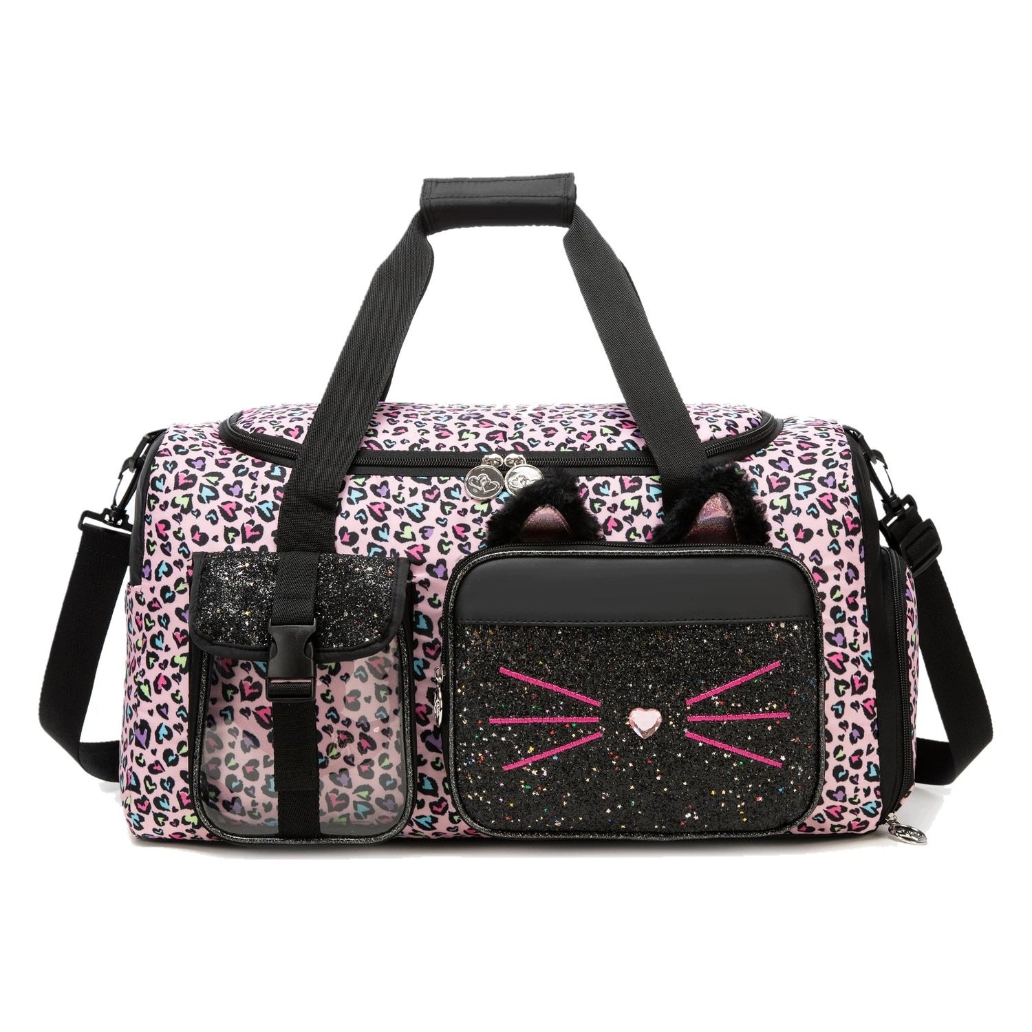 Sports bag for children - cat design - with shoe compartment - nylon