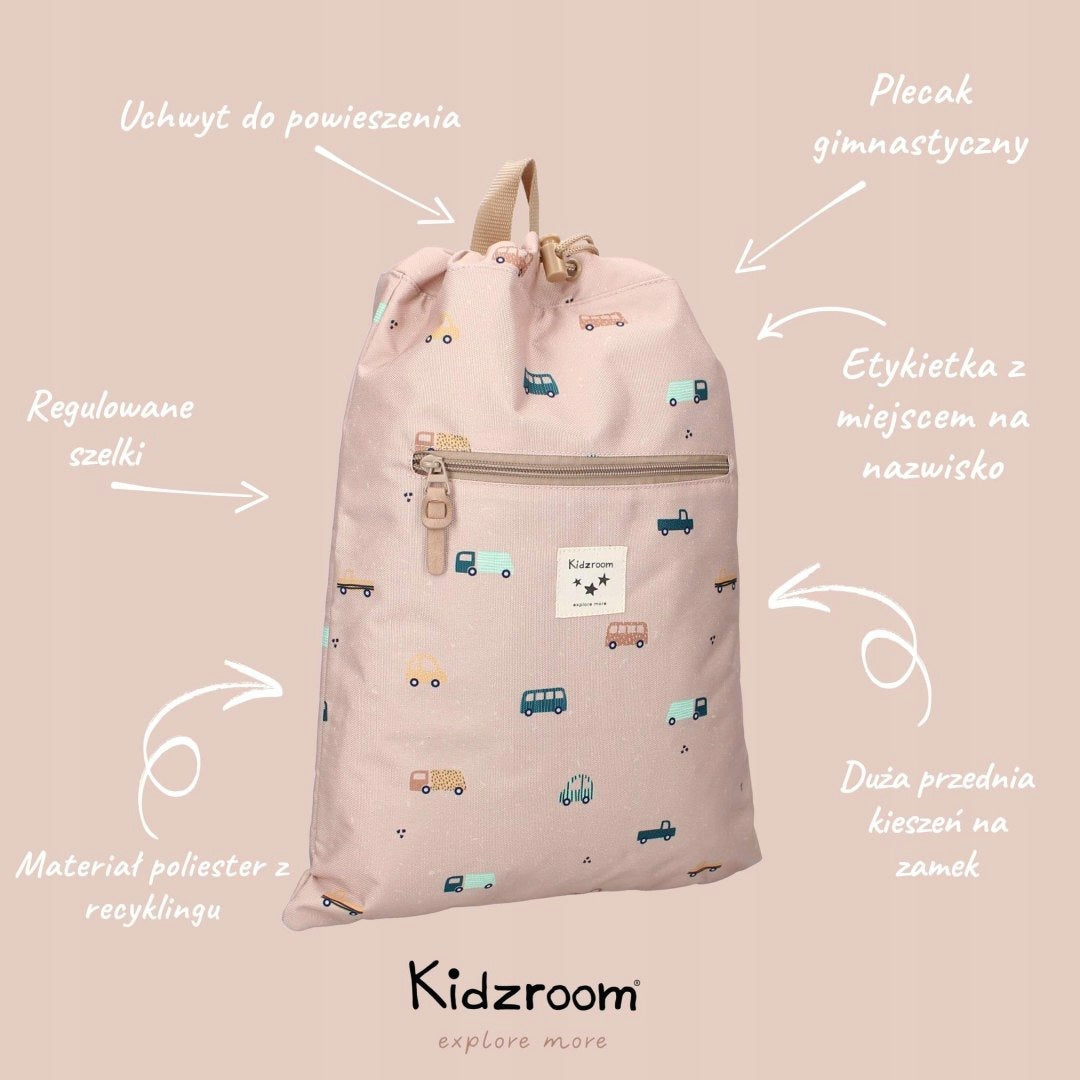 Sports bag for sports activities backpack Sweet Cars brown KIDZROOM Packaging status original