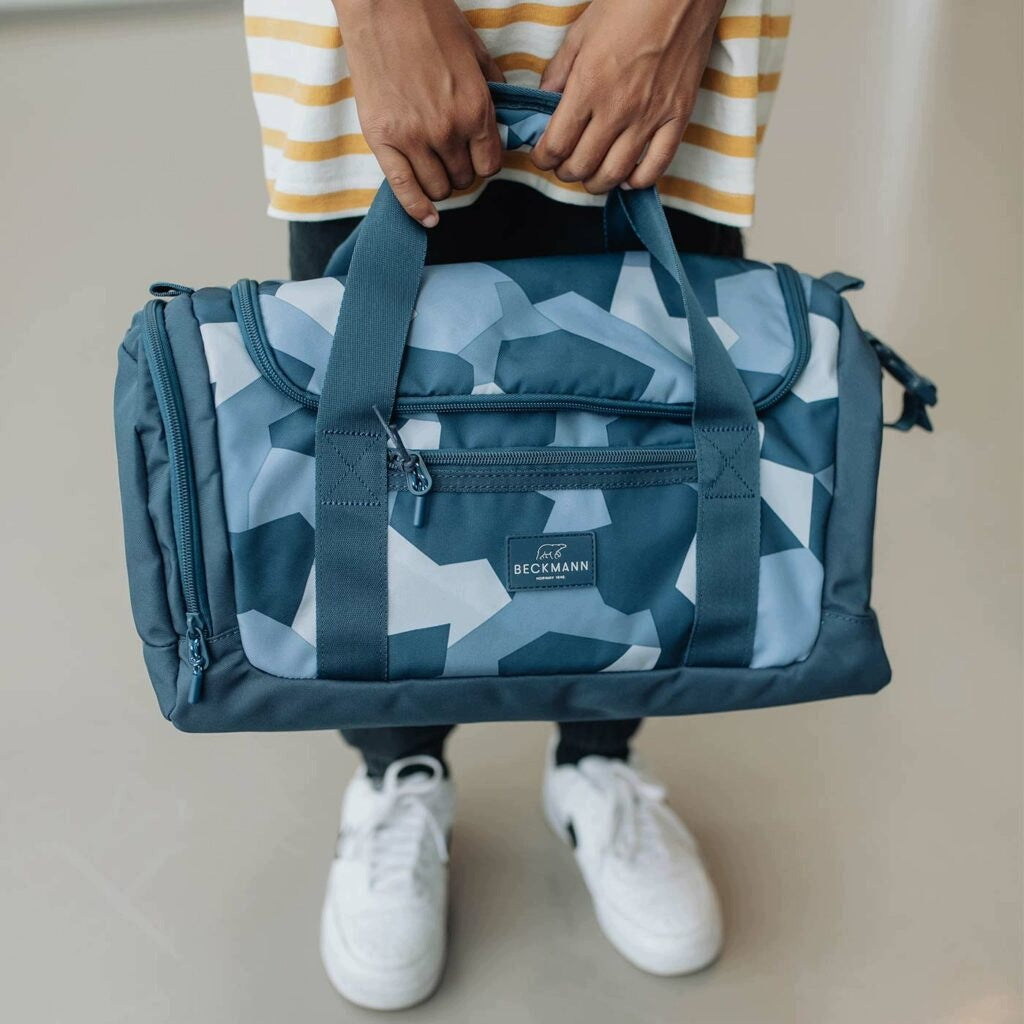 Sports bag for training, blue camouflage