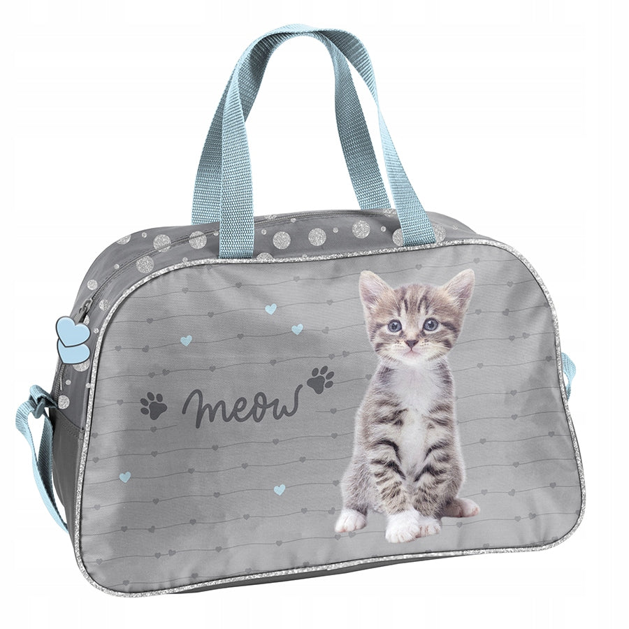 Sports bag grey Paso kitten for girls for swimming pool activities training