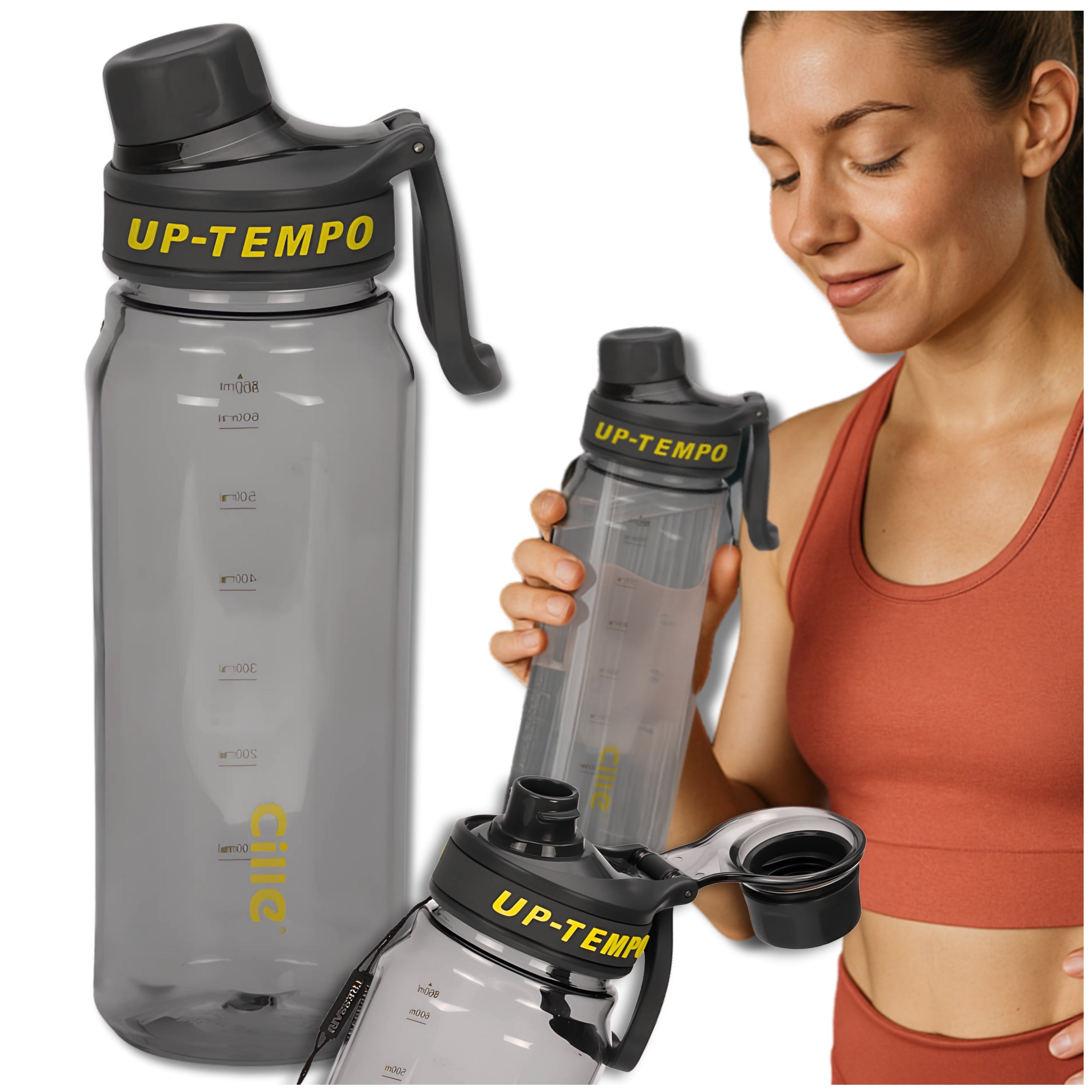 Sports bottle 860ml water bottle drink TRESSARI BPA FREE strainer TRITAN Brand Tressari