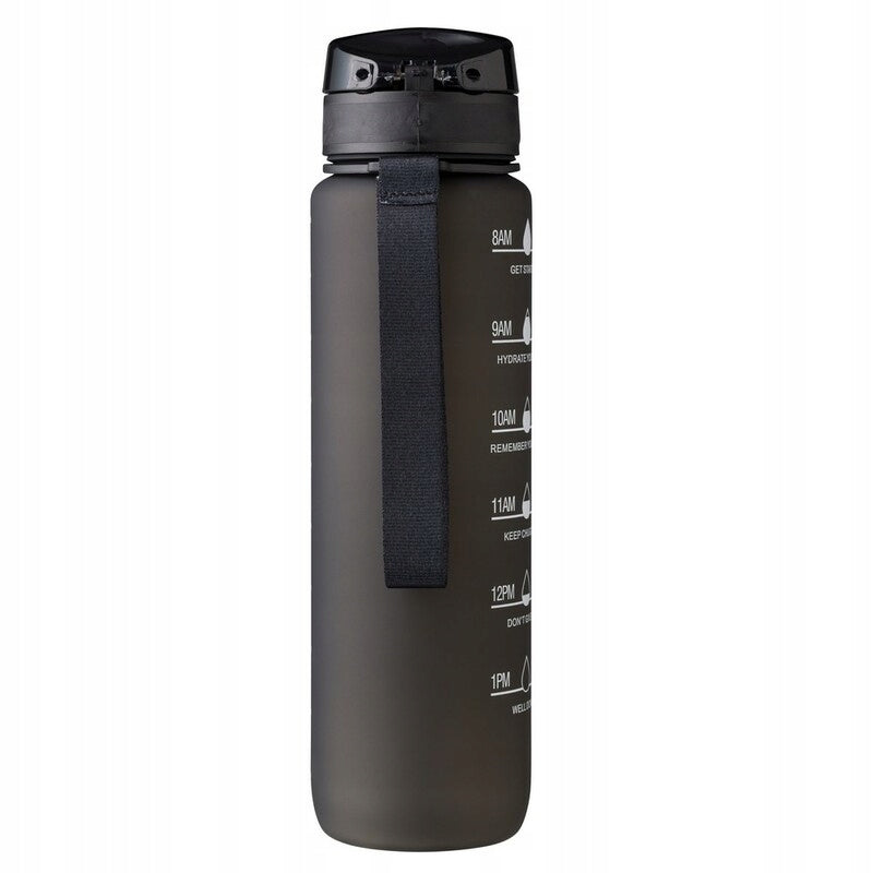 Sports bottle CRIVIT 1000 ml motivational, shaker 1 Liter black Manufacturer code iubb