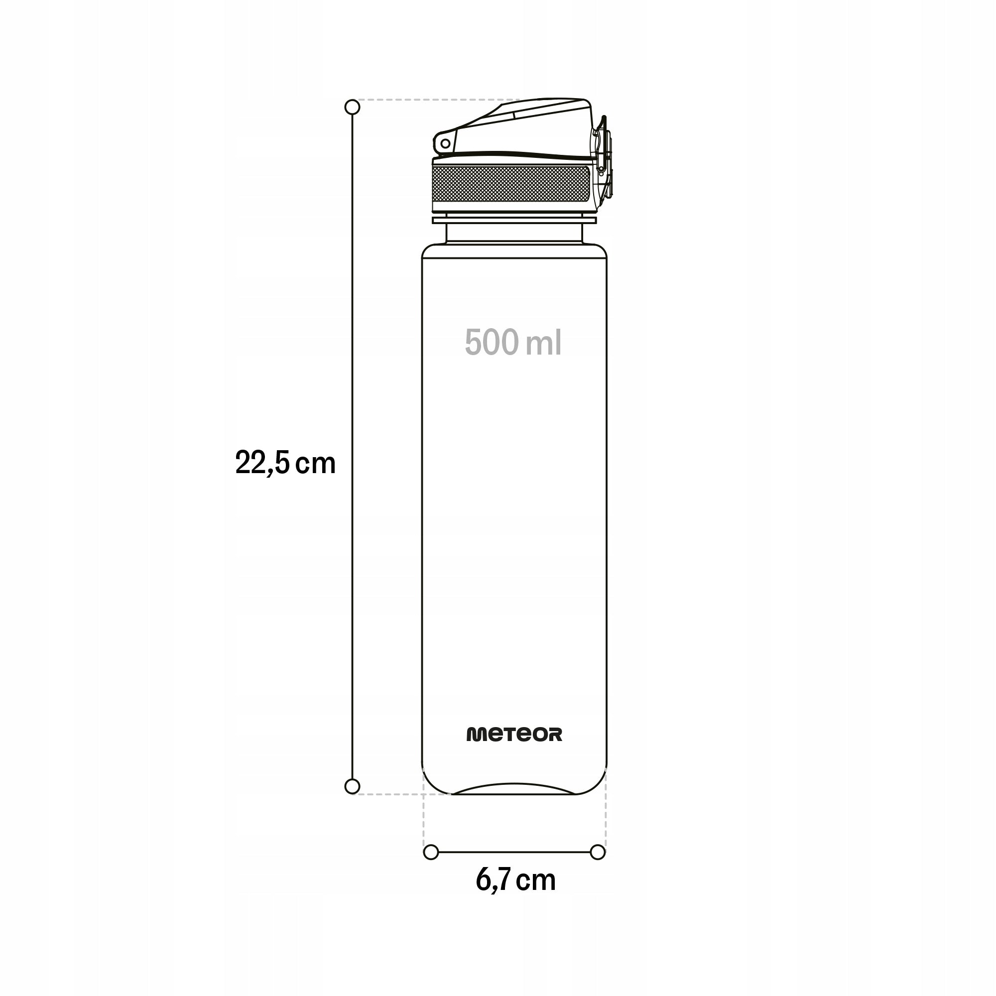 Sports bottle Meteor 500 ml green fruit cartridge Brand Meteor