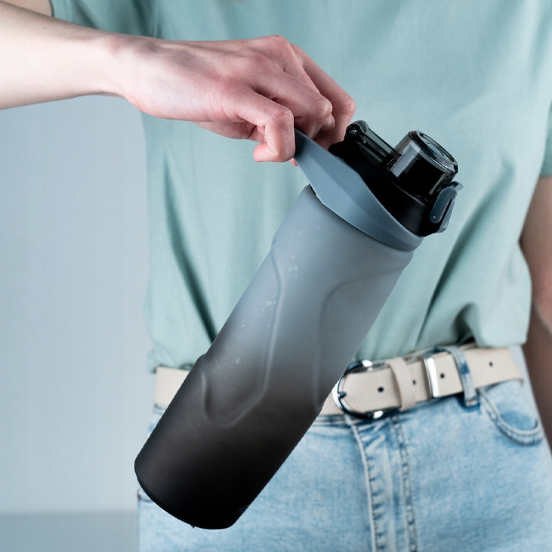Sports bottle with holder matt water bottle with lock black grey 760 ml Kite Packaging status original