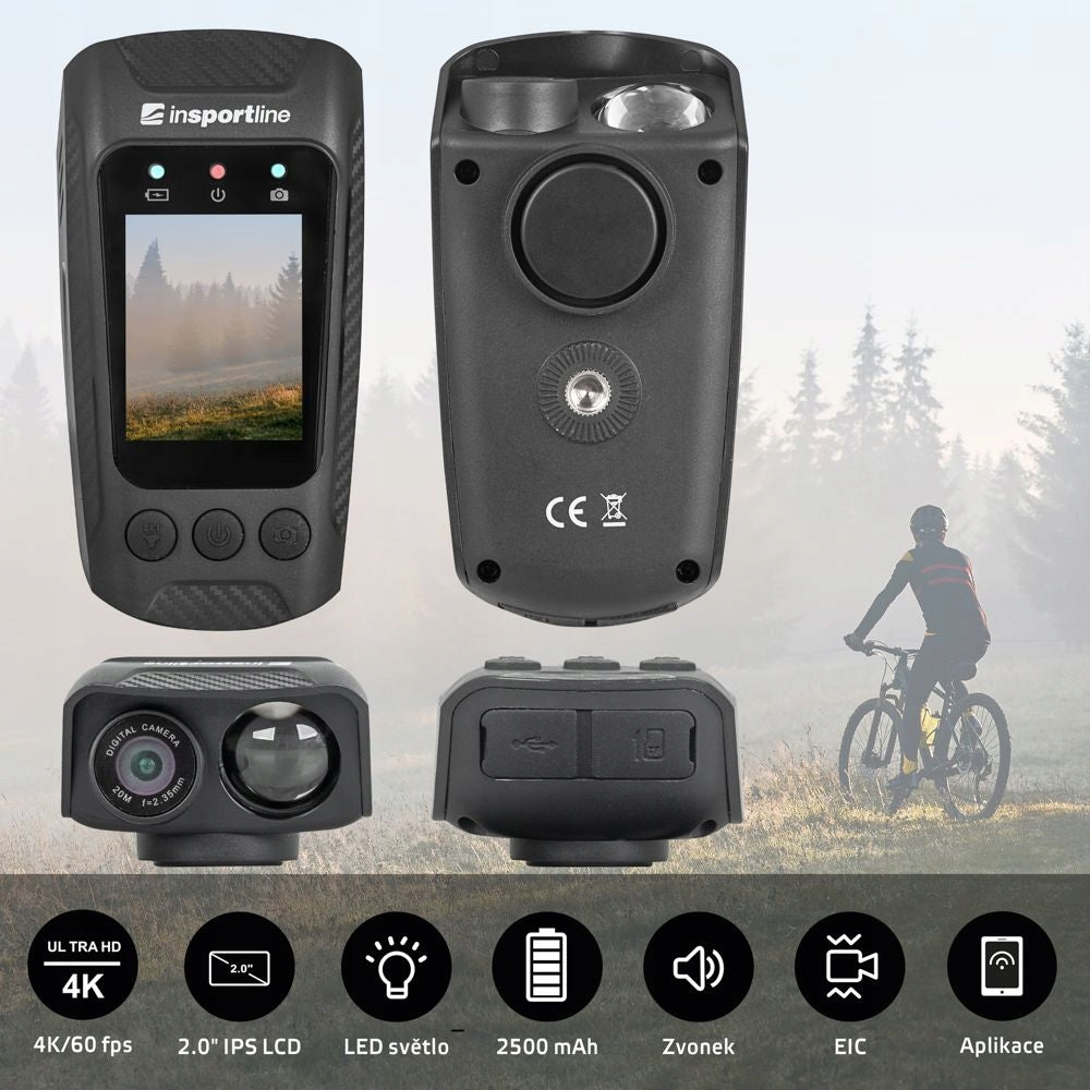 Sports camera 3in1 4K bicycle inSPORTline ActionCam Pro Brand inSPORTline