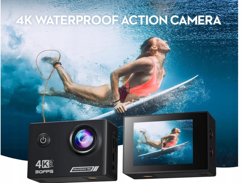 Sports camera 4K30 WiFi, 20 MP HD 170° with accessories Packaging status original
