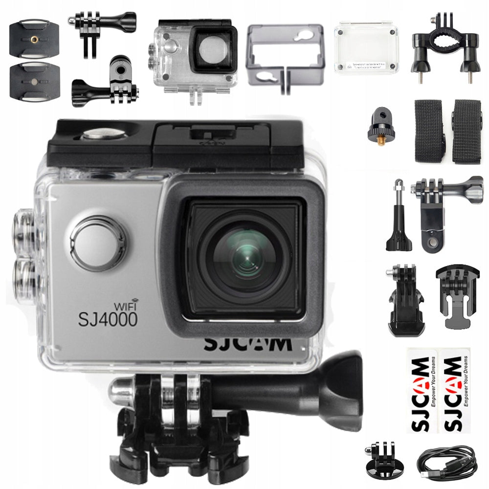 Sports camera SJCam SJ4000 WIFI silver 4k / 30FPS MENU PL