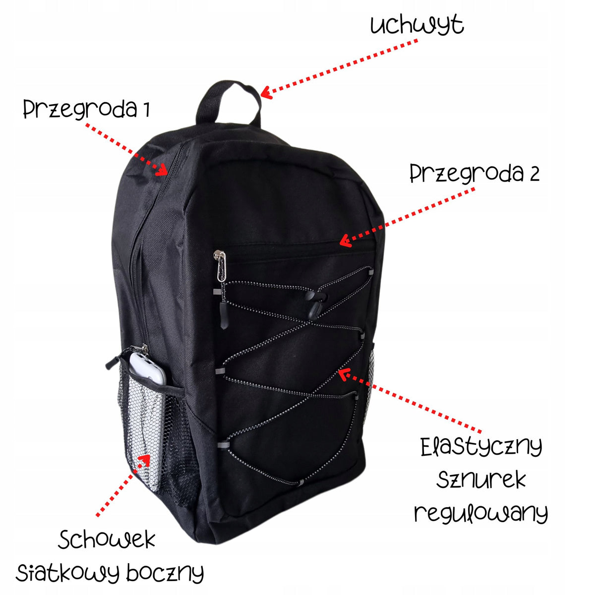 Sports city backpack black roomy strong comfortable Brand M&C