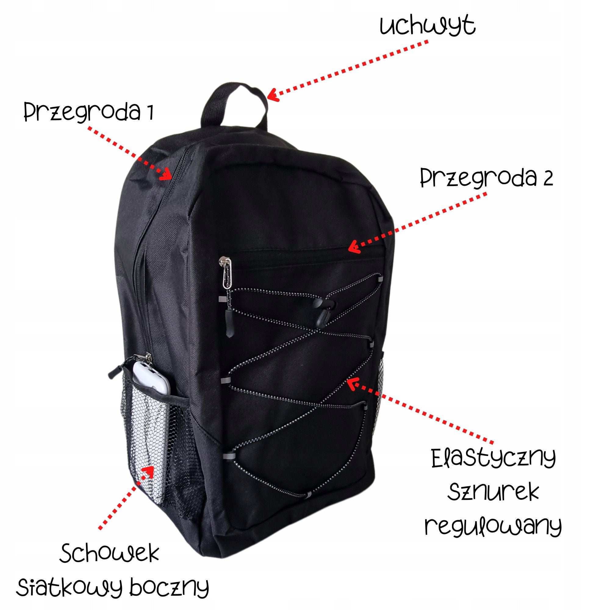 Sports city backpack black roomy strong comfortable Brand M&C