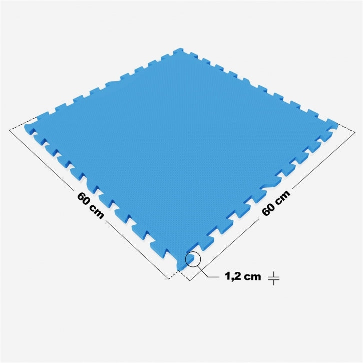 Sports equipment mat 1,2cm puzzle edges THICK Color blue