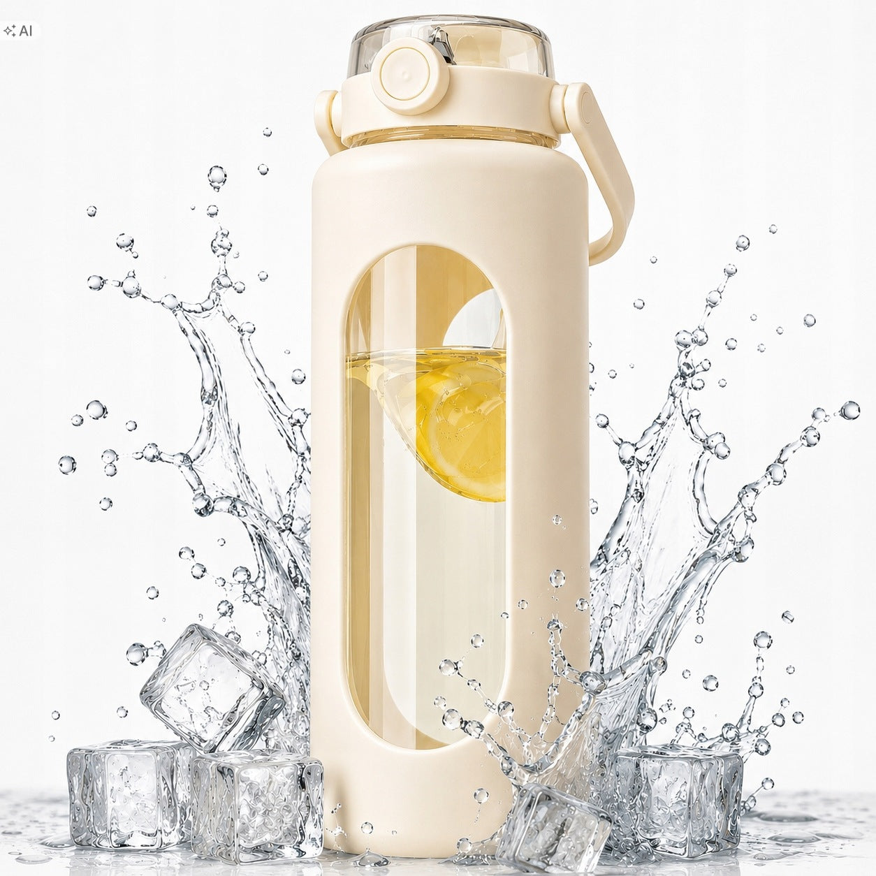 Sports motivational glass bottle 1,8l for water for motivational gym