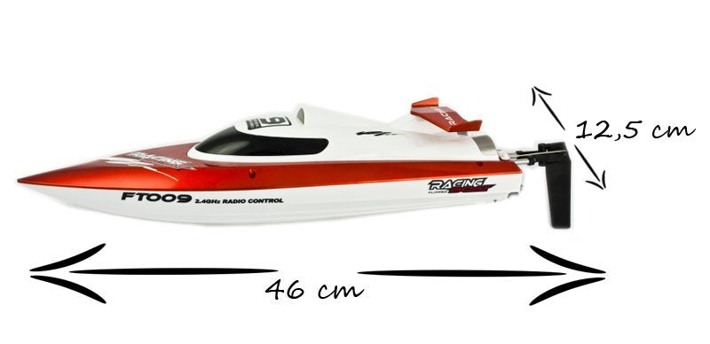 Sports racing boat FT-09 orange remote controlled Packaging status original